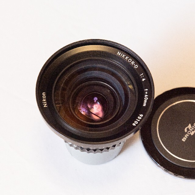 Nikon(ニコン)のNikkor-D 40mm f4 ブロニカ用 FRキャップ付 スマホ/家電/カメラのカメラ(レンズ(単焦点))の商品写真