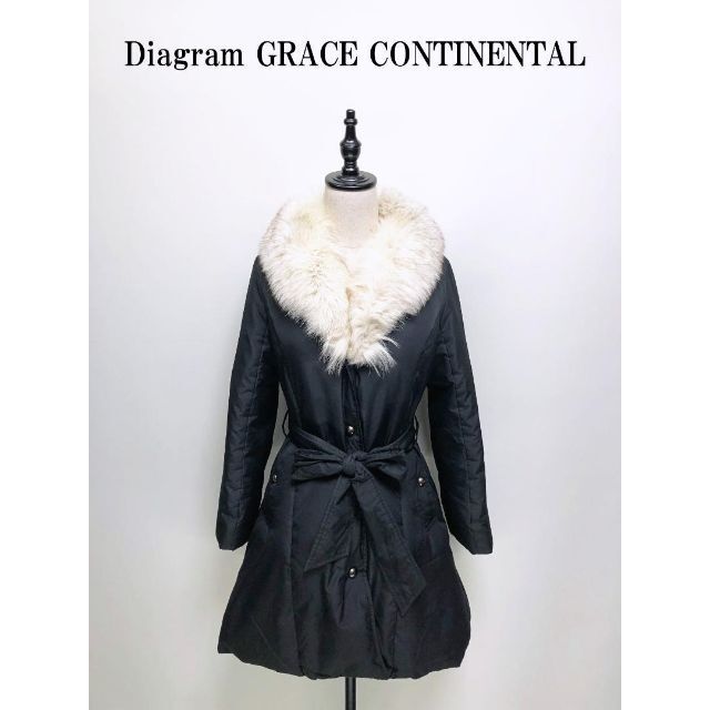 GRACE CONTINENTAL - 236 ダイアグラム ダウンコート ファー ベルト 36 S 黒 ブラックの通販 by TMYA