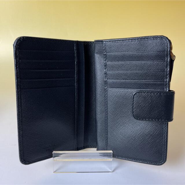 PRADA(プラダ)のPrada 極美品 黒 二つ折り財布 サフィアーノ メタル ブラック プラダ レディースのファッション小物(財布)の商品写真