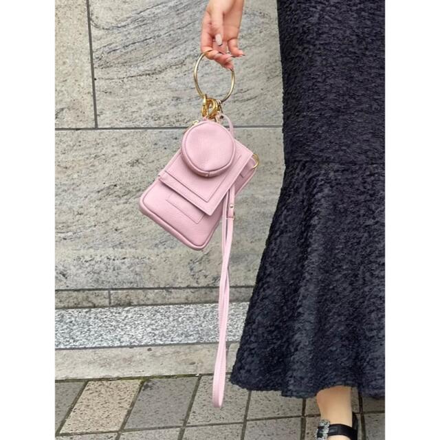 three piece bag / pink × gold レディースのバッグ(ショルダーバッグ)の商品写真