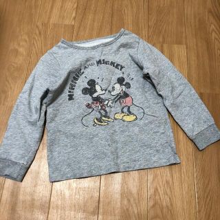 ジーユー(GU)のGU 110cm ミッキーミニートレーナー 長袖(Tシャツ/カットソー)