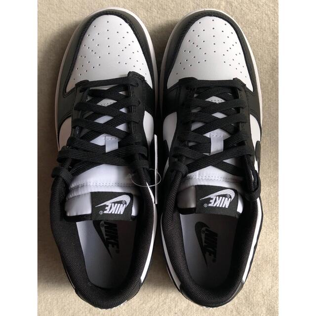 スニーカーnike dunk low retro black white 26センチ