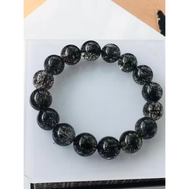 天然】ブラックルチルクォーツ ブレスレット 13mm | www.jarussi.com.br