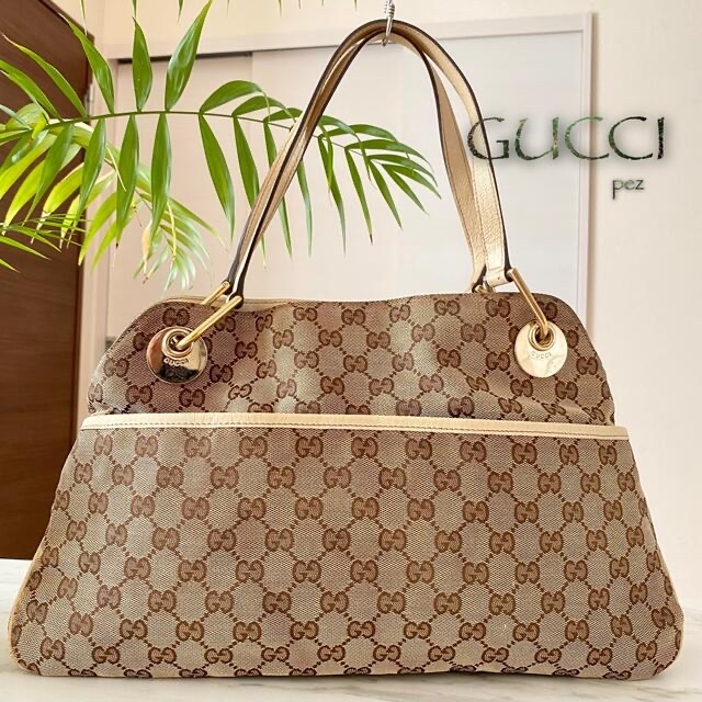 正規品 GUCCI グッチ GG柄 大容量 レザーハンドバッグ 2022最新の