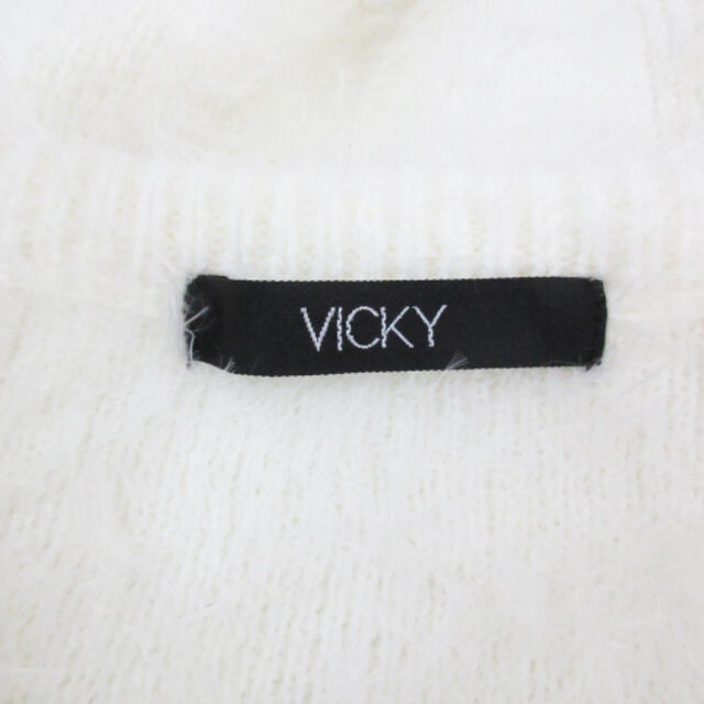 VICKY(ビッキー)のビッキー シャギーニット セーター 長袖 Vネック 無地 2 白 /FF15 レディースのトップス(ニット/セーター)の商品写真