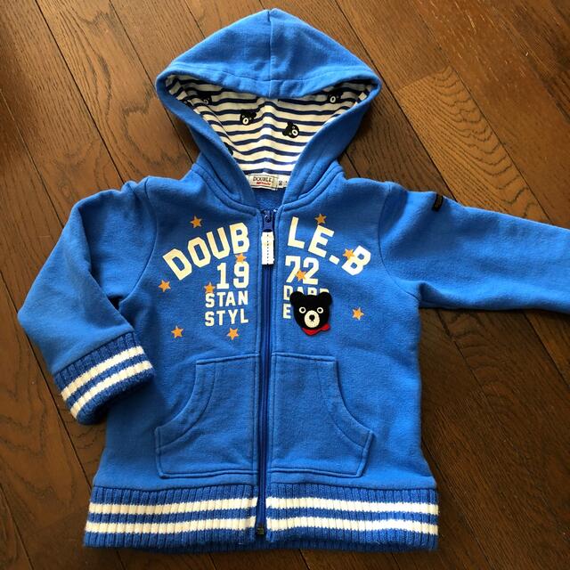 DOUBLE.B(ダブルビー)のwillow6255様 Double.b ロゴプリントパーカー　90 キッズ/ベビー/マタニティのキッズ服男の子用(90cm~)(ジャケット/上着)の商品写真