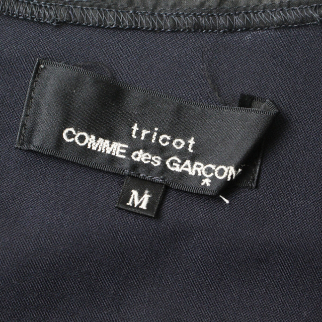 AD2019 tricot COMME des GARCONS トリコ コムデギャルソン レーストリム ウールギャザーワンピース  M/ネイビー【2400012995932】