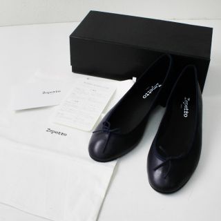 レペット(repetto)の試着程度 極美品 Repetto レペット レザー ヒール バレエシューズ 39/ネイビー プレーンパンプス【2400012995970】(バレエシューズ)