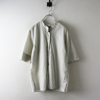 マーガレットハウエル(MARGARET HOWELL)の美品 2021SS MARGARET HOWELL マーガレットハウエル LIGHT COTTON POPLIN シャツ 1/ライトグレー【2400013003858】(シャツ/ブラウス(半袖/袖なし))