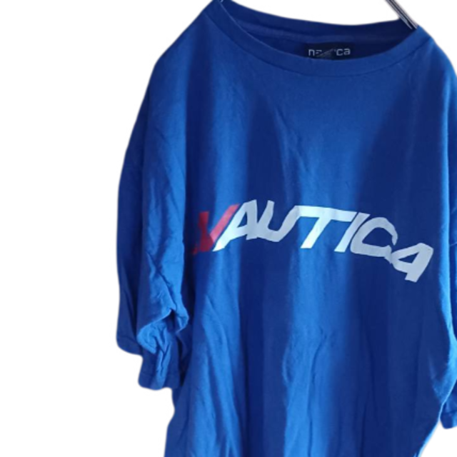 NAUTICA(ノーティカ)のUS輸入古着　NAUTICA　プリントTシャツ　L　ブルー系　 メンズのトップス(Tシャツ/カットソー(半袖/袖なし))の商品写真