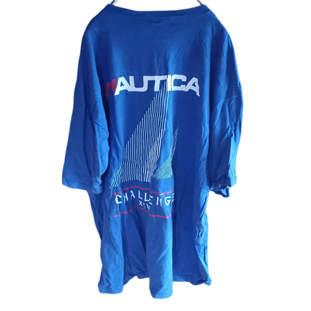 NAUTICA(ノーティカ)のUS輸入古着　NAUTICA　プリントTシャツ　L　ブルー系　 メンズのトップス(Tシャツ/カットソー(半袖/袖なし))の商品写真