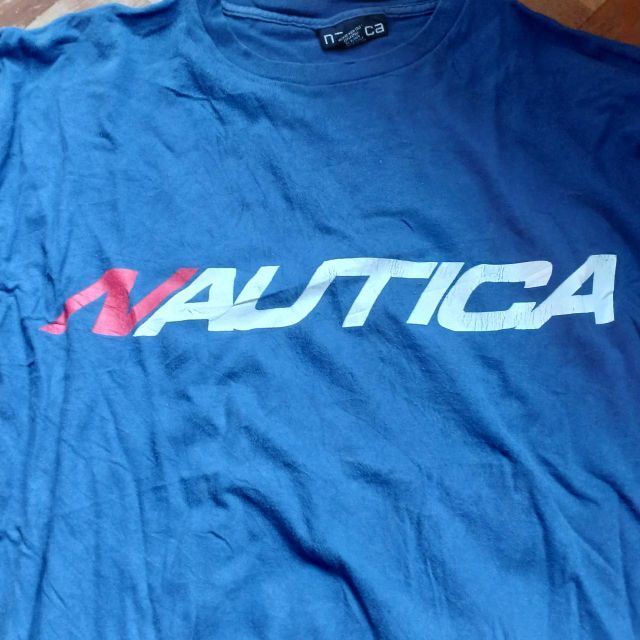 NAUTICA(ノーティカ)のUS輸入古着　NAUTICA　プリントTシャツ　L　ブルー系　 メンズのトップス(Tシャツ/カットソー(半袖/袖なし))の商品写真