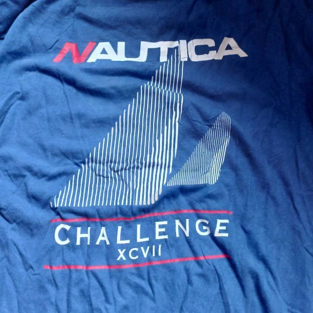 NAUTICA(ノーティカ)のUS輸入古着　NAUTICA　プリントTシャツ　L　ブルー系　 メンズのトップス(Tシャツ/カットソー(半袖/袖なし))の商品写真