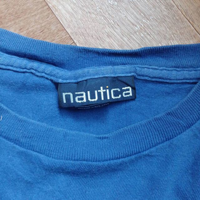 NAUTICA(ノーティカ)のUS輸入古着　NAUTICA　プリントTシャツ　L　ブルー系　 メンズのトップス(Tシャツ/カットソー(半袖/袖なし))の商品写真