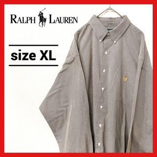 ラルフローレン(Ralph Lauren)の90s 古着 ラルフローレン BDシャツ チドリ柄 刺繍ロゴ ゆるダボ XL (シャツ)