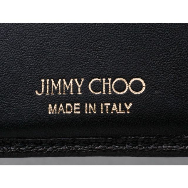 JIMMY CHOO(ジミーチュウ)のK3081M 外側良品 ジミーチュウ ロゴ文字金具 本革 三つ折 ミニ 財布 レディースのファッション小物(財布)の商品写真