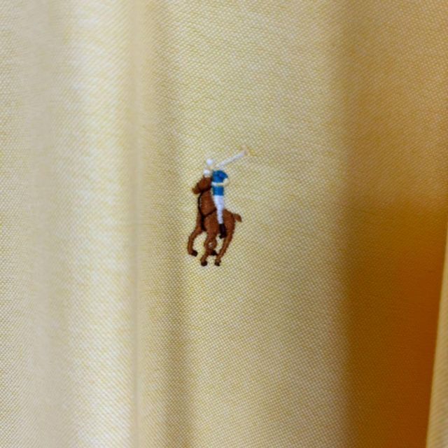 Ralph Lauren(ラルフローレン)のカラーポロ刺繍　ラルフローレン長袖オックスフォードボタンダウンシャツ　イエローM メンズのトップス(シャツ)の商品写真