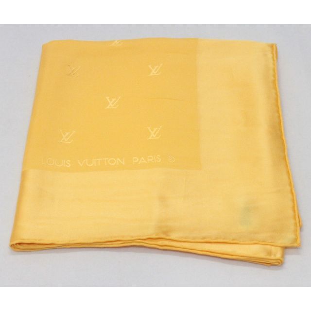 ルイヴィトンLVロゴ柄シルク100%スカーフ88cm【超美品】-theagaveclub