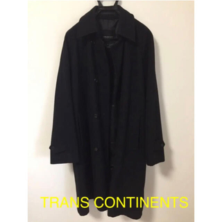 トランスコンチネンツ(TRANS CONTINENTS)のトランスコンチネンツ 黒 コート ロングコート　定価4万円(ステンカラーコート)
