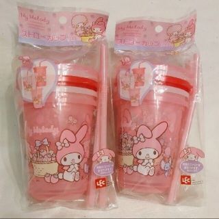 新品　3こ×2セット　ストローマグ　マイメロディ　ピンク　ストローカップ