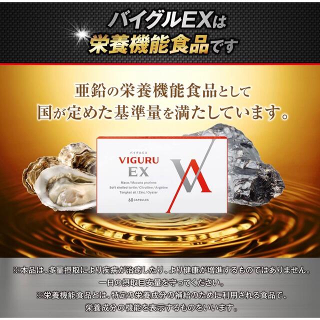 VIGURUEX男性用サプリメントマカ亜鉛シトルリンアルギニン栄養機能食品60粒 食品/飲料/酒の健康食品(その他)の商品写真