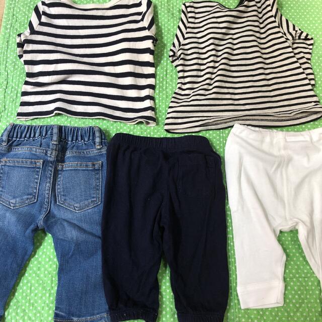 babyGAP(ベビーギャップ)の【5点セット】サイズ60 長袖ボーダーカットソー デニムパンツレギンススパッツ  キッズ/ベビー/マタニティのベビー服(~85cm)(パンツ)の商品写真