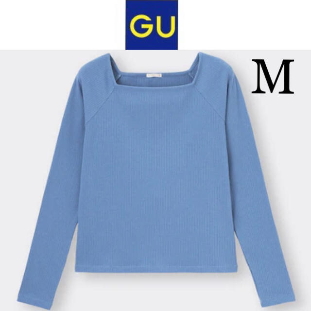 GU(ジーユー)の新品タグ付き☆GUスクエアネックトップスMユニクロジーユーZARA GAPH&M レディースのトップス(Tシャツ(長袖/七分))の商品写真