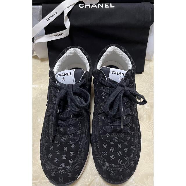 美品】CHANEL 34サイズ ツイードパールスニーカー www