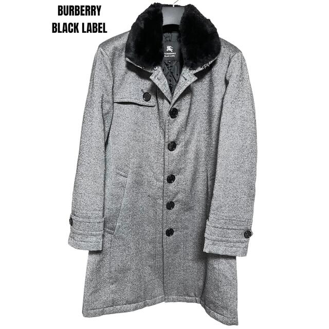 BURBERRY BLACK LABEL(バーバリーブラックレーベル)の匿名発送　美品　BURBERRY BLACK LABEL 中綿ファーコート　M メンズのジャケット/アウター(トレンチコート)の商品写真