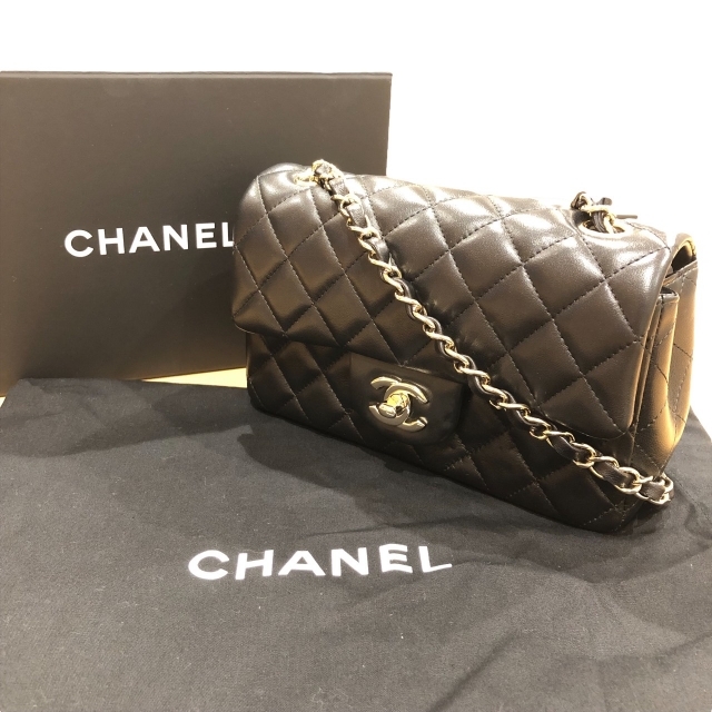 ☆美品 CHANEL シャネル ラムスキン　ミニマトラッセ チェーンショルダーバッグ 黒