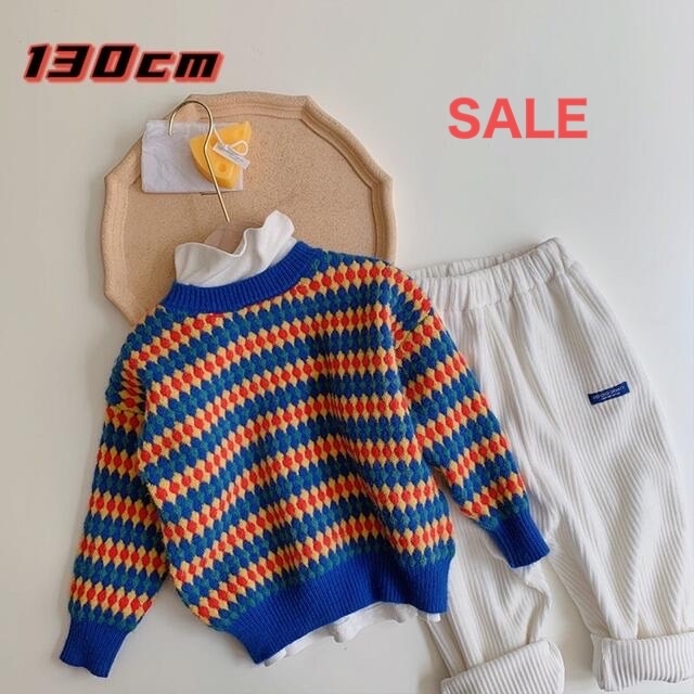 韓国子供服 男女キーズ兼用カラーストライプ セーターの通販 by ⭐︎kobe_baby韓国子供服｜ラクマ