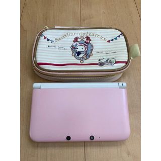 ニンテンドー3DS(ニンテンドー3DS)のニンテンドー3DSLL ピンク×ホワイト　収納ケース付(携帯用ゲーム機本体)