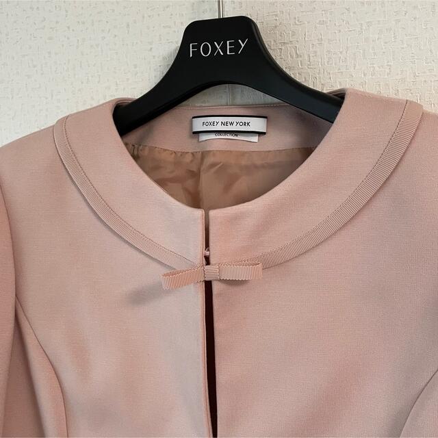 FOXEY NEW YORK Collection ノーカラージャケット リボン | www