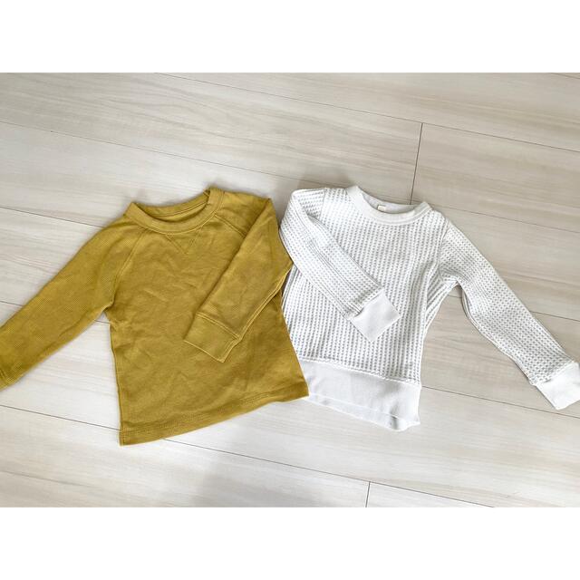 ワッフルロンT 二枚セット　100 キッズ/ベビー/マタニティのキッズ服男の子用(90cm~)(Tシャツ/カットソー)の商品写真