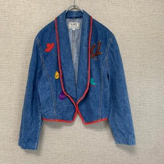 レア　90s ビンテージ　アメリカ古着　古着　デザイン古着　刺繍　ワッペン(Gジャン/デニムジャケット)