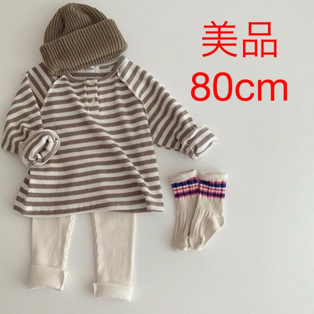 韓国子供服　ボーダーロンT キッズ/ベビー/マタニティのベビー服(~85cm)(シャツ/カットソー)の商品写真