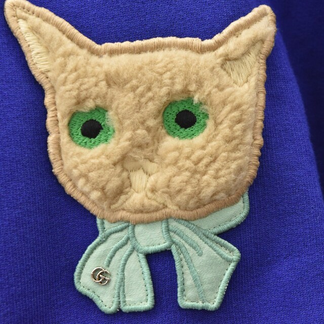 GUCCI - GUCCI グッチ キャット刺繍ワッペン付きスウェット半袖 GUCCI - GUCCI グッチ キャット刺繍ワッペン付きスウェット半袖