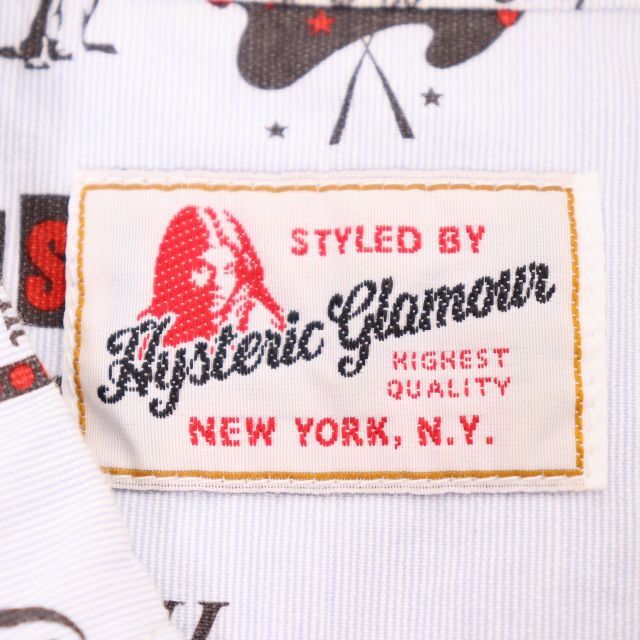 HYSTERIC GLAMOUR(ヒステリックグラマー)のHYSTERIC GLAMOUR ヒステリックグラマー　半袖シャツ　メンズ　水色 メンズのトップス(シャツ)の商品写真