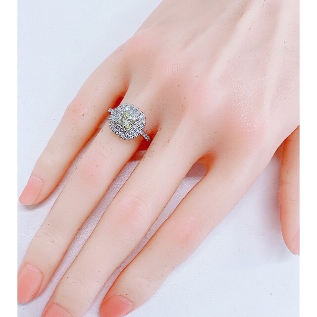 ★1.1ct★✨FLY,VS-1ファンシーライトイエローダイヤモンドリング指輪