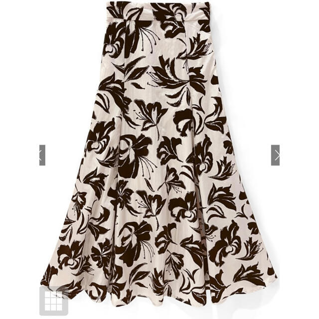 GRL(グレイル)のGRL 花柄フロッキーフレアスカート[tu460] L レディースのスカート(ロングスカート)の商品写真