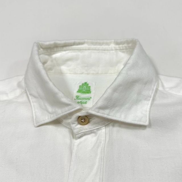FINAMORE(フィナモレ)のFinamore フィナモレ コットンフランネル カッタウェイシャツ S 白 メンズのトップス(シャツ)の商品写真