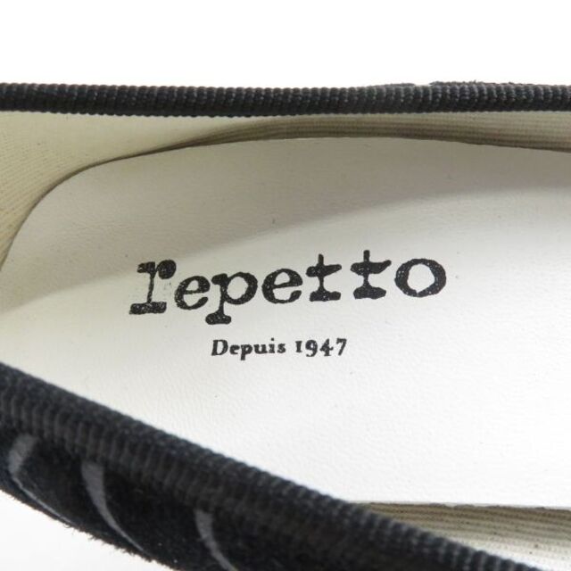 repetto(レペット)のレペット パンプス 1点 ブラック系 38.5 リボン スエード AM3487C レディースの靴/シューズ(ハイヒール/パンプス)の商品写真