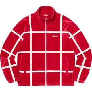 シュプリーム(Supreme)のsupreme grid taping velour jacket L レッド(ジャージ)