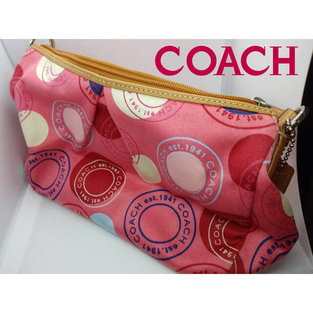 COACH(コーチ)のCOACH訳あり未使用ピンクミニバックポーチハンドバッグ レディースのファッション小物(ポーチ)の商品写真