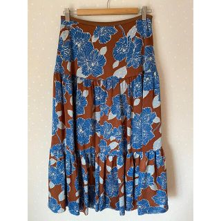 ドゥロワー(Drawer)のdrawer 花柄シルクティアードスカート(ロングスカート)