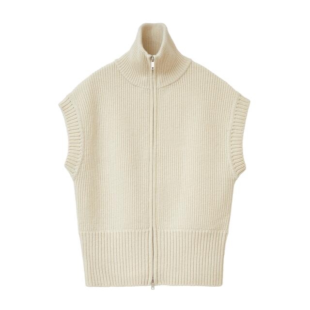 【未使用】 CLANE ZIP COLLAR KNIT VEST