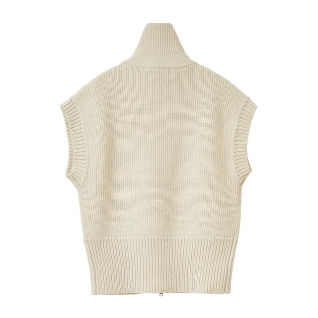 【未使用】 CLANE ZIP COLLAR KNIT VEST