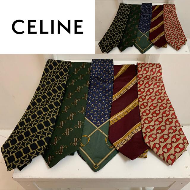 celine(セリーヌ)のCELINE PARIS VINTAGE 80s スペイン製 ネクタイ5本セット メンズのファッション小物(ネクタイ)の商品写真