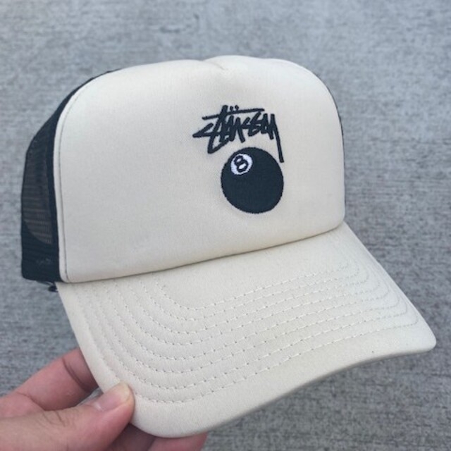 (海外限定) Stussy 8ボール メッシュキャップ ホワイトメンズ