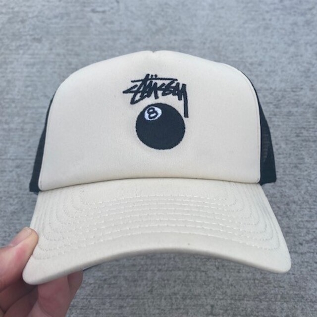 (海外限定) Stussy 8ボール メッシュキャップ ホワイト